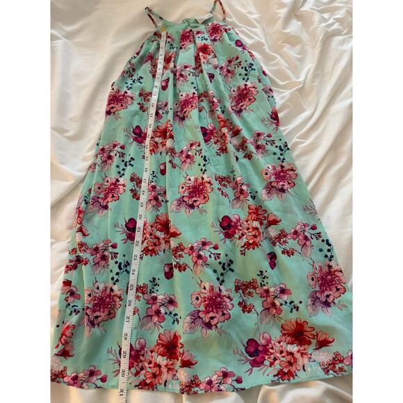 NYMPHE - Romantic Beachy Green Floral Dress | Size L - Picture 15 of 15